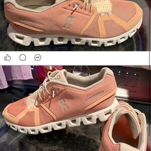 On Running Women's Coral and Beige Sneakers